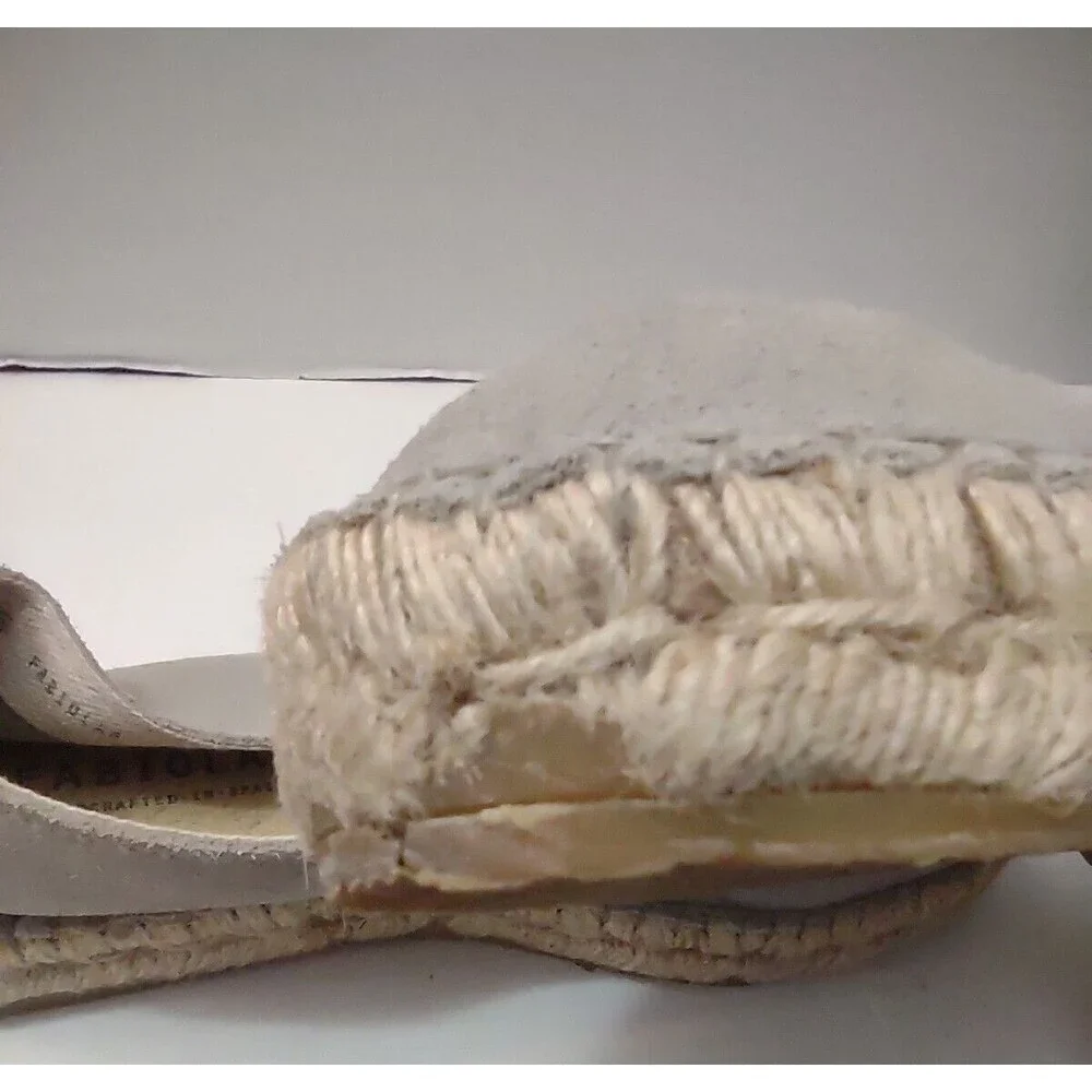 Fabiolas Women's Espadrille Slip On Shoe 38/US 7.5 Gray Suede Platform Loafer